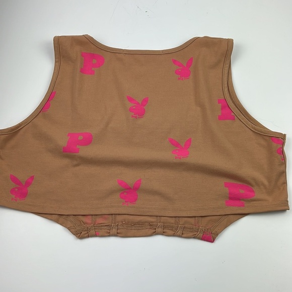 Misguided Playboy Collab Mocha cropped top - Picture 5 of 6